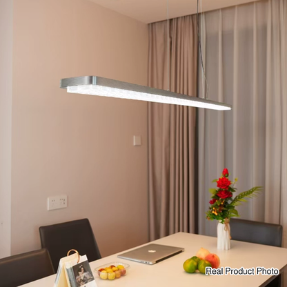 Rectangular LED Aluminum Eye-Caring Kids Study Pendant Light - Shadow-Free Piano-Grid Lighting For Study & Home Office