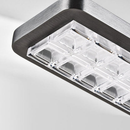 Rectangular LED Aluminum Eye-Caring Kids Study Pendant Light - Shadow-Free Piano-Grid Lighting For Study & Home Office