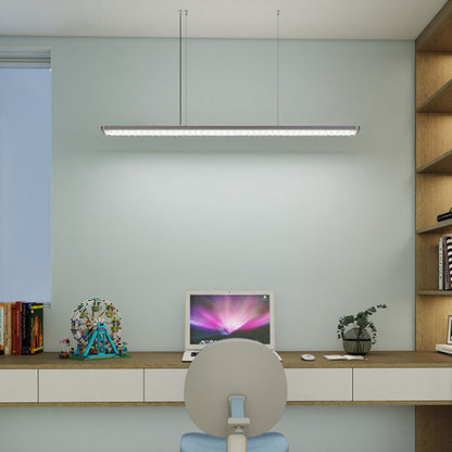 Rectangular LED Aluminum Eye-Caring Kids Study Pendant Light - Shadow-Free Piano-Grid Lighting For Study & Home Office