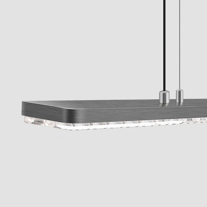 Rectangular LED Aluminum Eye-Caring Kids Study Pendant Light - Shadow-Free Piano-Grid Lighting For Study & Home Office