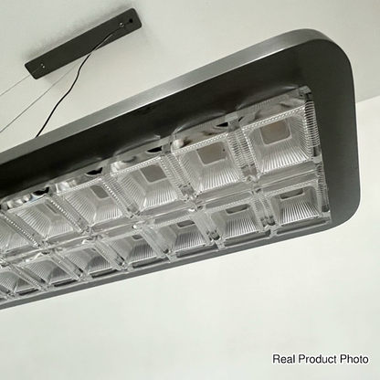 Rectangular LED Aluminum Eye-Caring Kids Study Pendant Light - Shadow-Free Piano-Grid Lighting For Study & Home Office