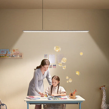 Rectangular LED Aluminum Eye-Caring Kids Study Pendant Light - Shadow-Free Piano-Grid Lighting For Study & Home Office