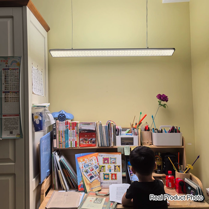 Rectangular LED Aluminum Eye-Caring Kids Study Pendant Light - Shadow-Free Piano-Grid Lighting For Study & Home Office
