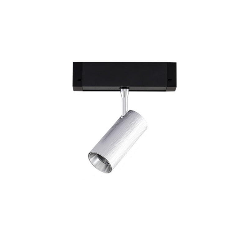 Industrial Magnetic Track Linear Pendant Light - Brushed Silver Aluminum LED Linear Lighting System For Office