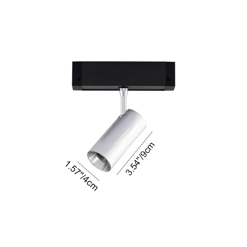 Industrial Magnetic Track Linear Pendant Light - Brushed Silver Aluminum LED Linear Lighting System For Office