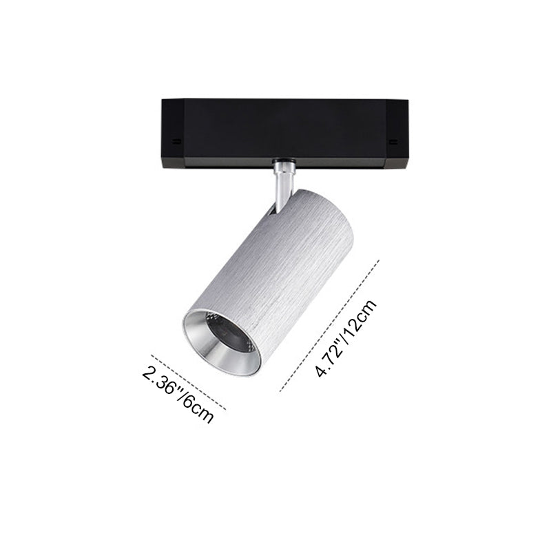 Industrial Magnetic Track Linear Pendant Light - Brushed Silver Aluminum LED Linear Lighting System For Office