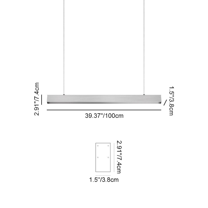 Industrial Magnetic Track Linear Pendant Light - Brushed Silver Aluminum LED Linear Lighting System For Office