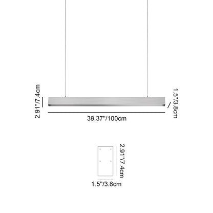 Industrial Magnetic Track Linear Pendant Light - Brushed Silver Aluminum LED Linear Lighting System For Office