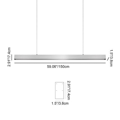 Industrial Magnetic Track Linear Pendant Light - Brushed Silver Aluminum LED Linear Lighting System For Office