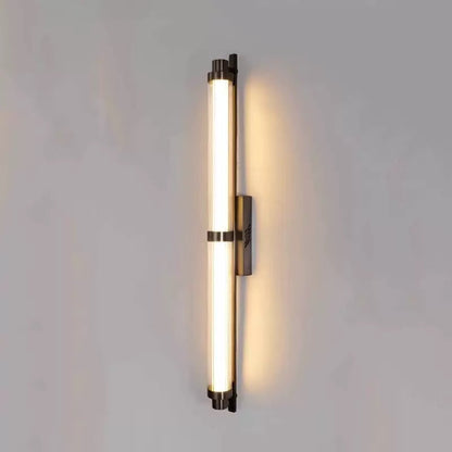 Modern Minimalist Iron Glass Cylinder Rectangle LED Wall Sconce Lamp For Living Room