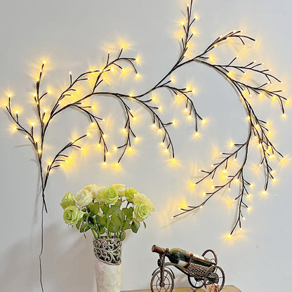 Modern Art Deco Waterproof Plastic Branch Rattan LED String Light For Bedroom