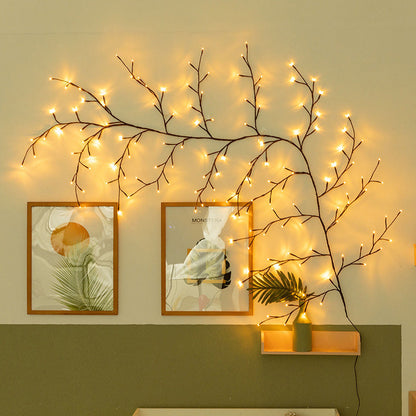 Modern Art Deco Waterproof Plastic Branch Rattan LED String Light For Bedroom