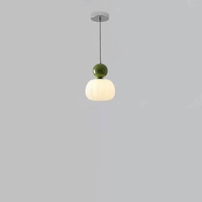 Contemporary Scandinavian Round Iron Acrylic 1-Light Pendant Light For Bedroom