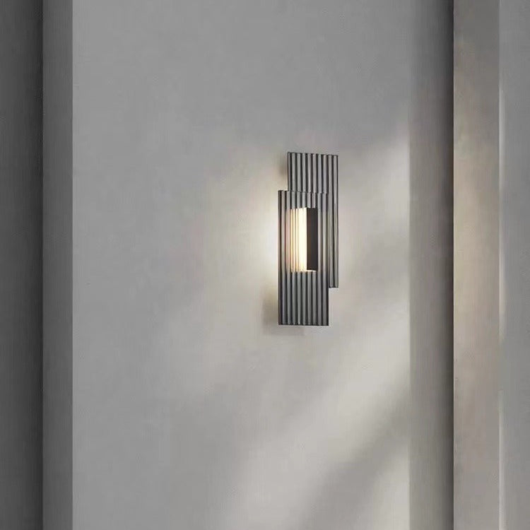 Modern Art Deco Rectangular Vertical Strip Iron LED Wall Sconce Lamp For Bedroom