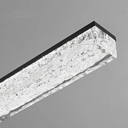 Modern Minimalist Rectangular All-Copper Resin LED Island Light Chandelier For Dining Room