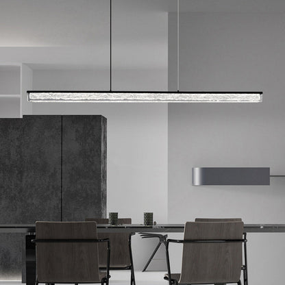 Modern Minimalist Rectangular All-Copper Resin LED Island Light Chandelier For Dining Room