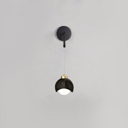 Contemporary Scandinavian Spherical Glass Iron 1-Light Wall Sconce Lamp For Bedroom