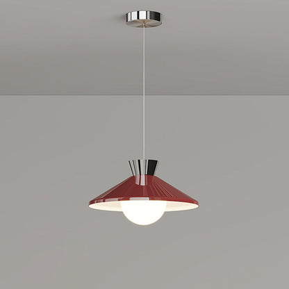 Modern Minimalist Cone Glass Iron 1-Light Pendant Light For Dining Room