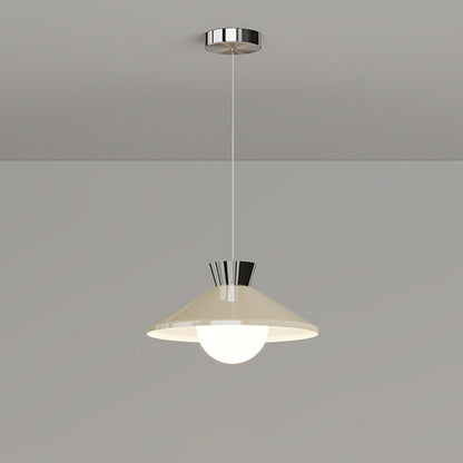 Modern Minimalist Cone Glass Iron 1-Light Pendant Light For Dining Room