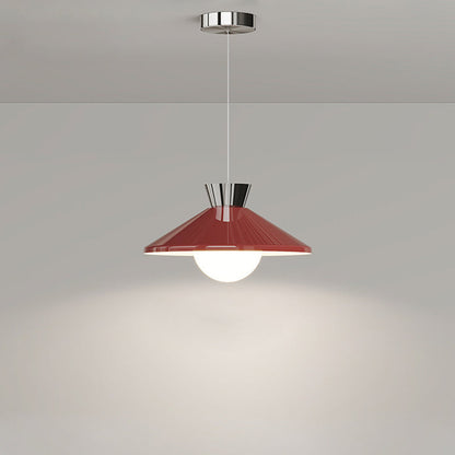 Modern Minimalist Cone Glass Iron 1-Light Pendant Light For Dining Room