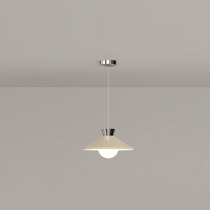 Modern Minimalist Cone Glass Iron 1-Light Pendant Light For Dining Room