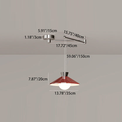 Modern Minimalist Cone Glass Iron 1-Light Pendant Light For Dining Room
