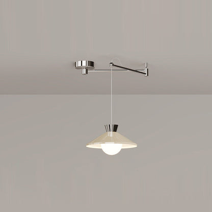 Modern Minimalist Cone Glass Iron 1-Light Pendant Light For Dining Room