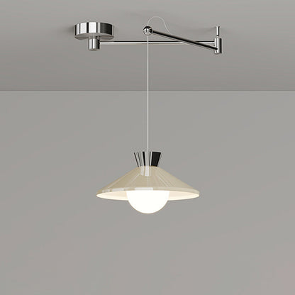 Modern Minimalist Cone Glass Iron 1-Light Pendant Light For Dining Room