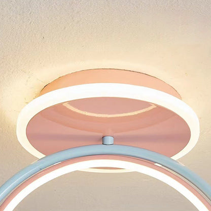 Contemporary Creative Unicorn Cloud Resin Acrylic Iron LED Semi-Flush Mount Ceiling Light For Bedroom