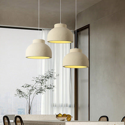 Modern Minimalist Bowl-Shaped Foam Plastic 1-Light Pendant Light For Dining Room