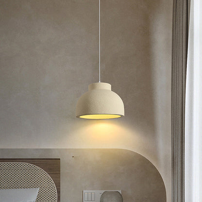 Modern Minimalist Bowl-Shaped Foam Plastic 1-Light Pendant Light For Dining Room