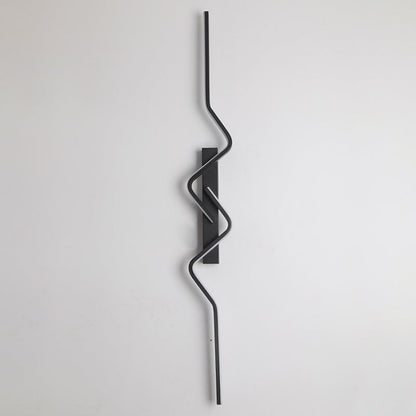 Modern Minimalist Vertical Irregular Wave Curve Aluminum PVC Iron Silicone LED Wall Scone Lamp For Bedroom
