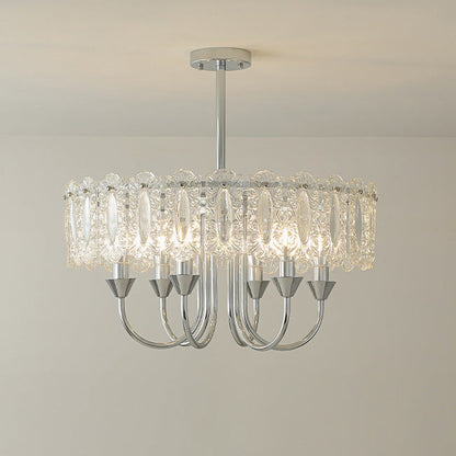 Contemporary Luxury Cylindrical Iron Glass 4/5/6/8 Light Chandelier For Living Room
