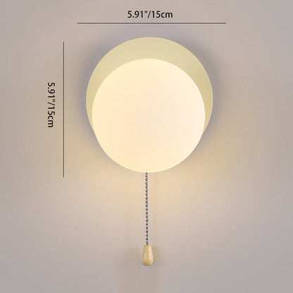 Modern Minimalist Rectangular Spherical Round Iron Glass 1-Light Wall Sconce Lamp For Bedroom