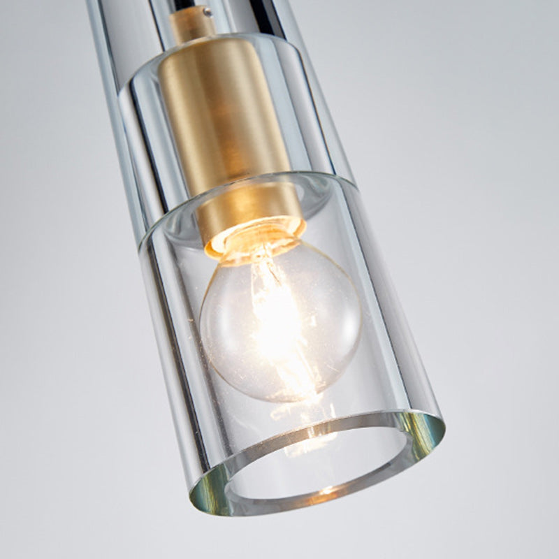 Modern Minimalist Conical Cylinder Copper Crystal 1-Light Wall Scone Lamp For Living Room