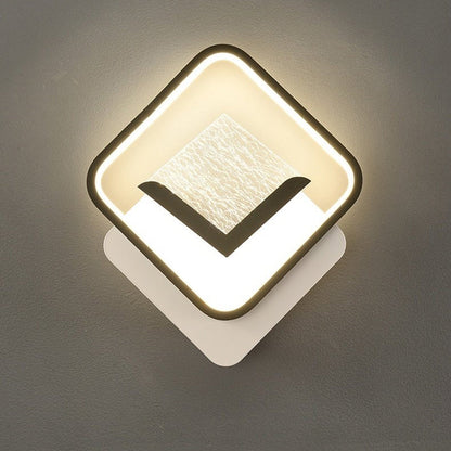 Modern Minimalist Rhombus Oval Feather Iron Plastic Acrylic LED Wall Scone Lamp For Bedroom