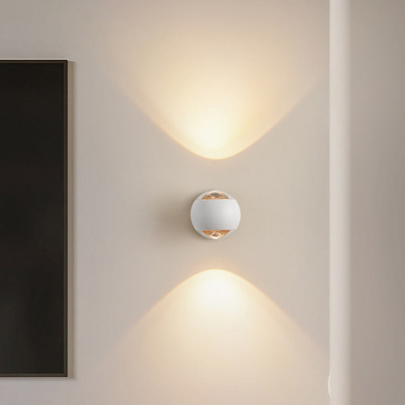 Modern Minimalist Spherical Round Aluminum Iron LED Wall Scone Lamp For Living Room
