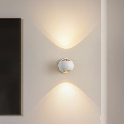 Modern Minimalist Spherical Round Aluminum Iron LED Wall Scone Lamp For Living Room