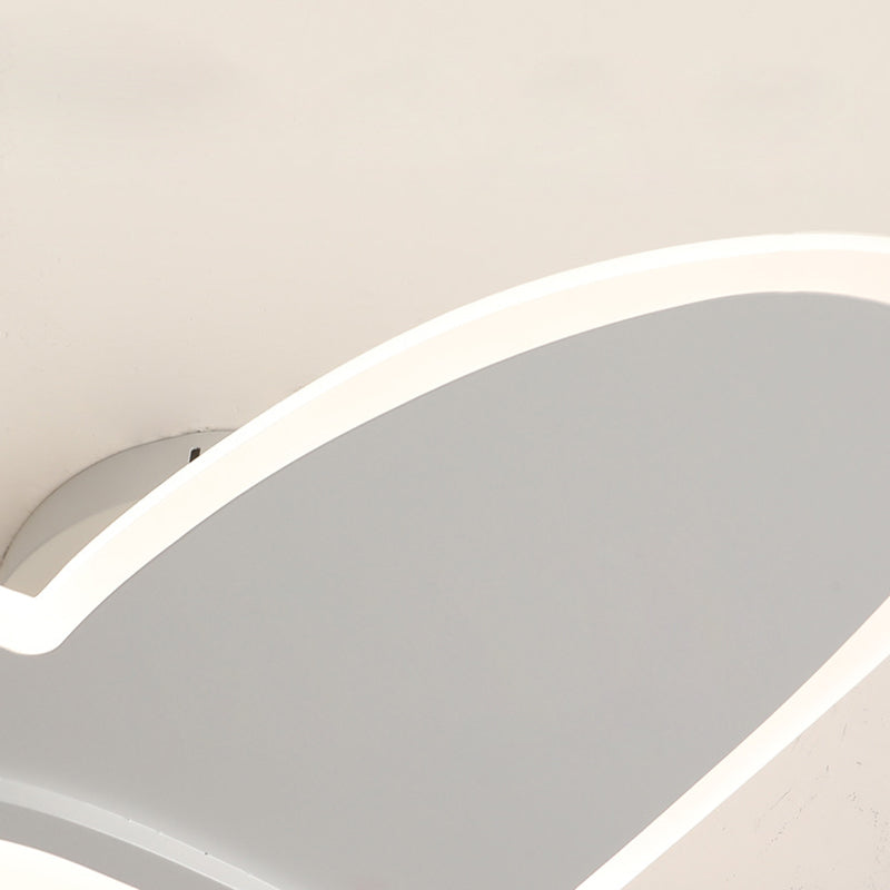 Contemporary Creative Kid Aircraft-Shaped Round Iron Aluminum Acrylic Wooden LED Semi-Flush Mount Ceiling Light For Bedroom