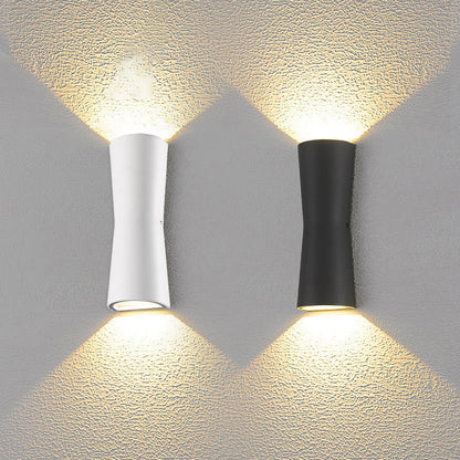 Modern Minimalist Outdoor Waterproof Round Cylindrical Glass Iron LED Wall Scone Lamp For Garden