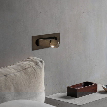 Modern Minimalist Rectangular Cylindrical Steel Aluminum LED Wall Scone Lamp For Bedroom