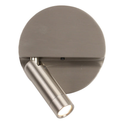 Modern Minimalist Round Cylindrical Aluminum Acrylic LED Wall Scone Lamp For Bedroom