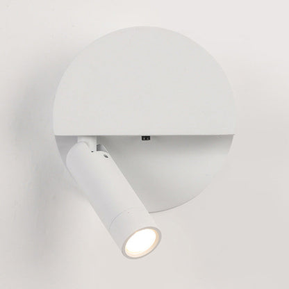 Modern Minimalist Round Cylindrical Aluminum Acrylic LED Wall Scone Lamp For Bedroom
