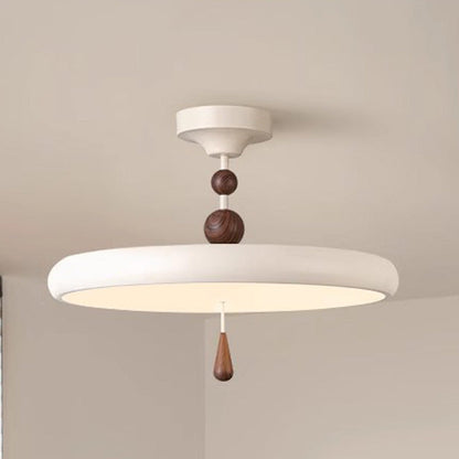 Modern Minimalist Round Cylindrical Spherical Teardrop Iron Acrylic LED Semi-Flush Mount Ceiling Light For Bedroom