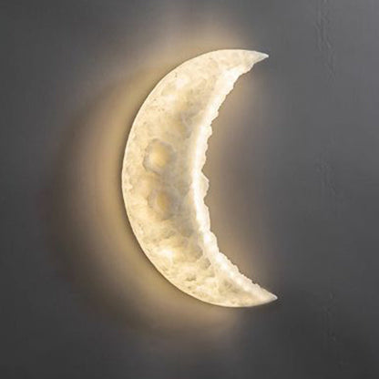 Contemporary Nordic Moon Iron Plastic LED Wall Sconce Lamp For Living Room