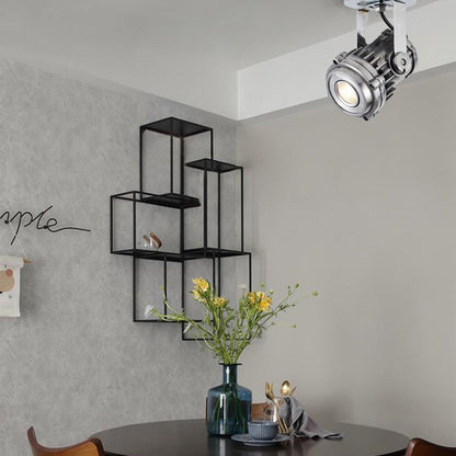 Contemporary Industrial Distressed Aluminum Adjustable LED Spotlight Semi-Flush Mount Ceiling Light For Living Room