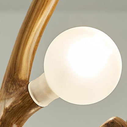 Modern Art Deco Antlers Resin Branches Glass Ball Shade 18-Light Chandelier For Living Room