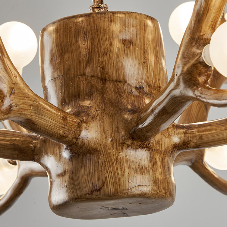 Modern Art Deco Antlers Resin Branches Glass Ball Shade 18-Light Chandelier For Living Room