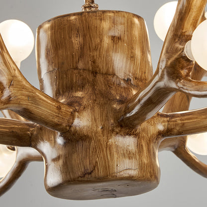Modern Art Deco Antlers Resin Branches Glass Ball Shade 18-Light Chandelier For Living Room