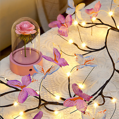 Contemporary Creative Fabric Imitation Butterfly Branches LED Wall Sconce Lamp Decoration Light For Living Room